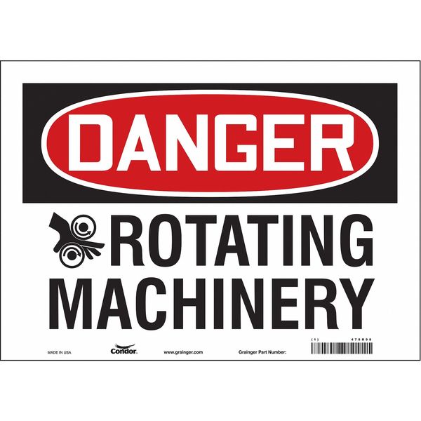 Safety Sign, 10 in Height, 14 in Width, Vinyl, Horizontal Rectangle, English, 478R98