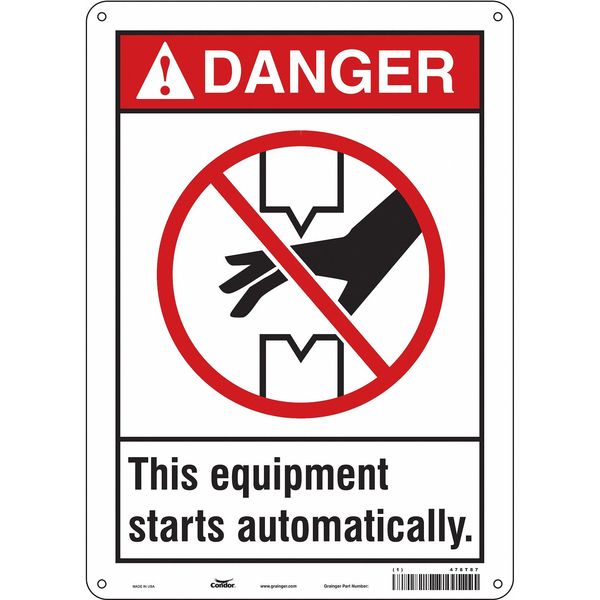 Safety Sign, 14 in Height, 10 in Width, Polyethylene, Vertical Rectangle, English, 478T87