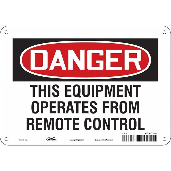 Safety Sign, 7 in Height, 10 in Width, Polyethylene, Vertical Rectangle, English, 478T50