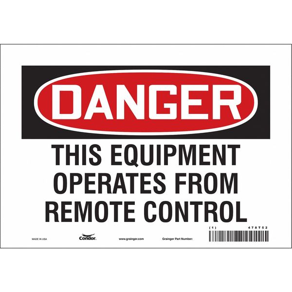 Safety Sign, 7 in Height, 10 in Width, Vinyl, Vertical Rectangle, English, 478T52