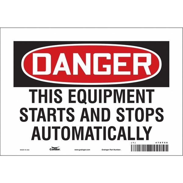 Safety Sign, 7 in Height, 10 in Width, Vinyl, Vertical Rectangle, English, 478T58