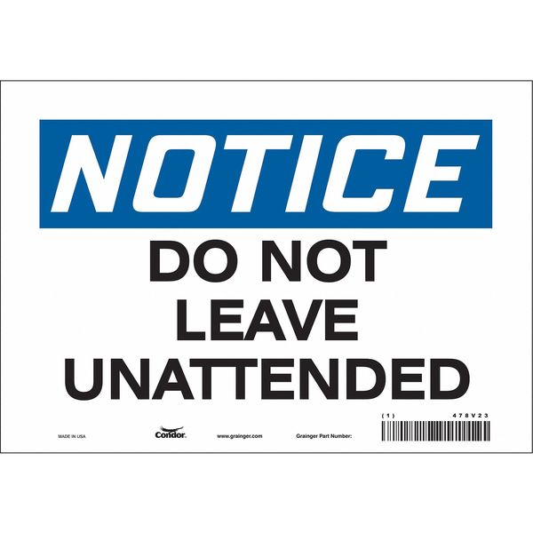 Safety Sign, 7 in Height, 10 in Width, Vinyl, Vertical Rectangle, English, 478V23