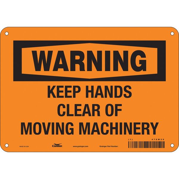 Safety Sign, 7 in Height, 10 in Width, Polyethylene, Vertical Rectangle, English, 478W29