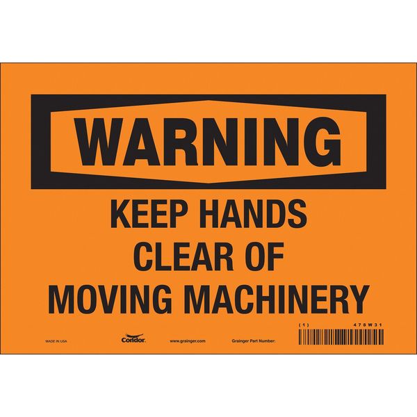 Safety Sign, 7 in Height, 10 in Width, Vinyl, Vertical Rectangle, English, 478W31