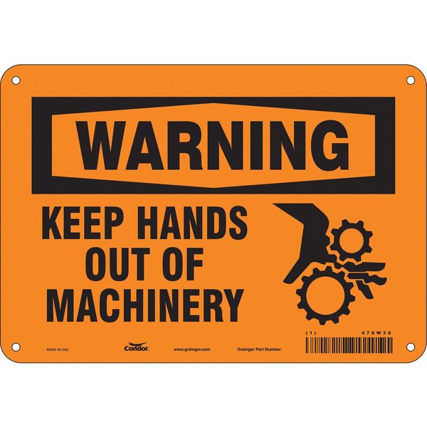 Safety Sign, 7 in Height, 10 in Width, Polyethylene, Vertical Rectangle, English, 478W38