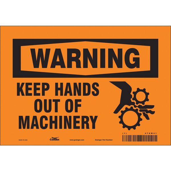 Safety Sign, 7 in Height, 10 in Width, Vinyl, Vertical Rectangle, English, 478W41