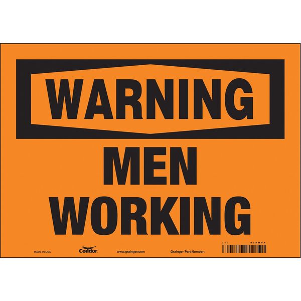 Safety Sign, 10 in Height, 14 in Width, Vinyl, Horizontal Rectangle, English, 478W64