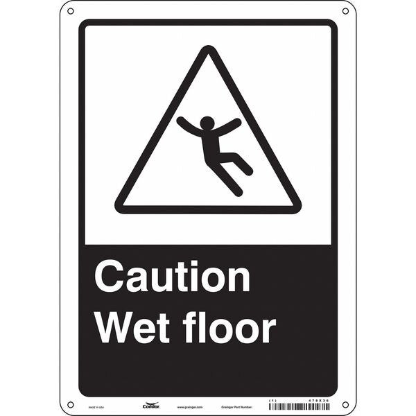 Safety Sign, 14 in Height, 10 in Width, Polyethylene, Vertical Rectangle, English, 478X36