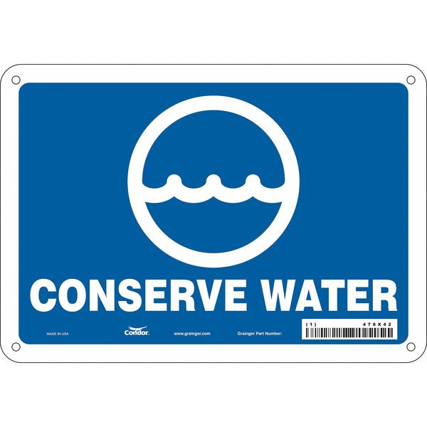 Safety Sign, 7 in Height, 10 in Width, Polyethylene, Vertical Rectangle, English, 478X42