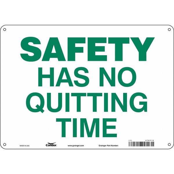 Safety Sign, 10 in Height, 14 in Width, Polyethylene, Horizontal Rectangle, English, 478Y16