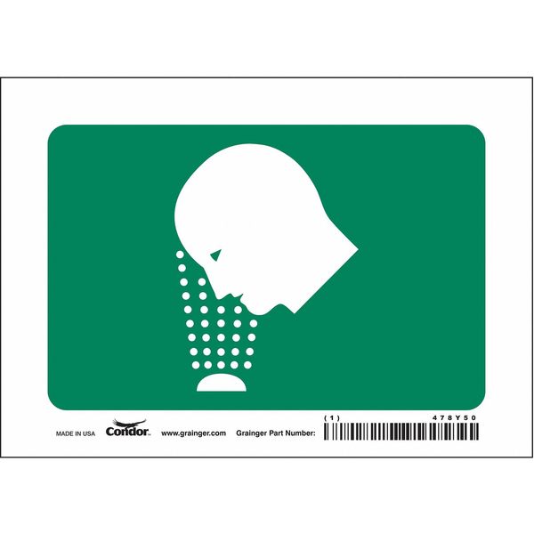 Safety Sign, 5 in Height, 7 in Width, Vinyl, Horizontal Rectangle, No Text