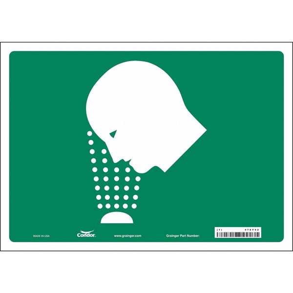 Safety Sign, 10 in Height, 14 in Width, Vinyl, Horizontal Rectangle, No Text