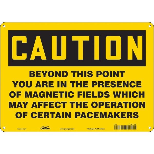Safety Sign, 10 in Height, 14 in Width, Polyethylene, Horizontal Rectangle, English, 478Y56