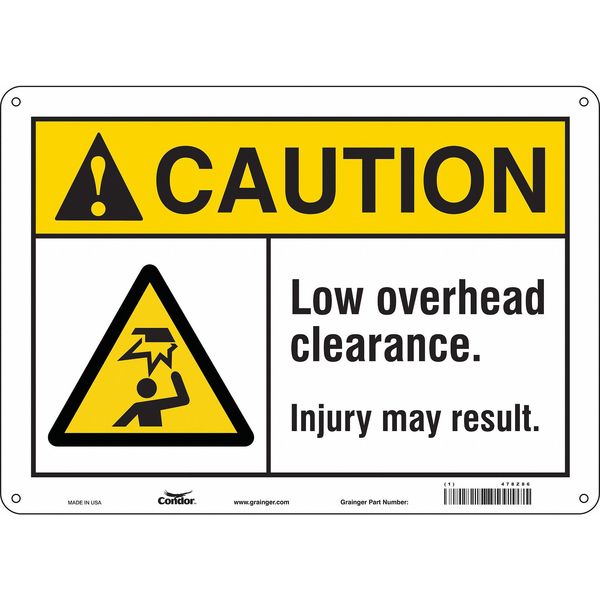 Safety Sign, 10 in Height, 14 in Width, Polyethylene, Horizontal Rectangle, English, 478Z86