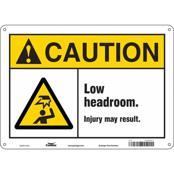 Safety Sign, 10 in Height, 14 in Width, Polyethylene, Horizontal Rectangle, English, 478Z71