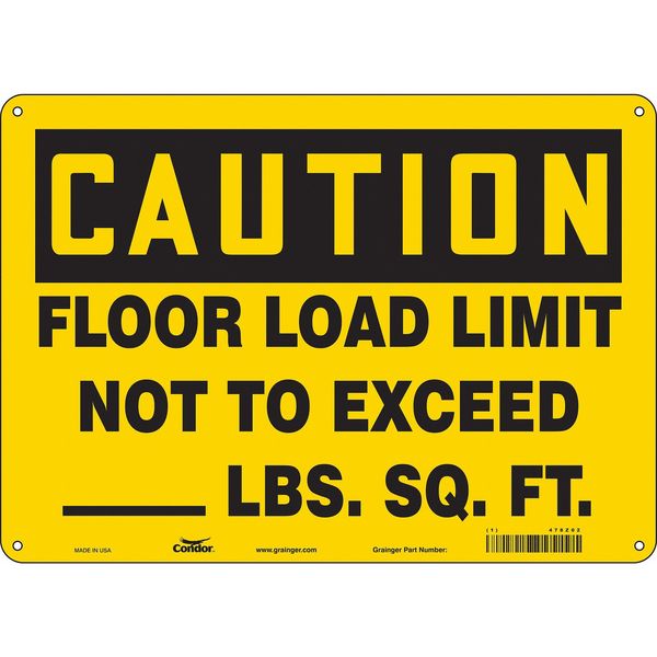 Safety Sign, 10 in Height, 14 in Width, Polyethylene, Horizontal Rectangle, English, 478Z02