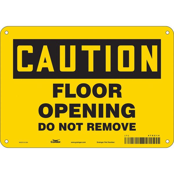 Safety Sign, 7 in Height, 10 in Width, Polyethylene, Vertical Rectangle, English, 478Z14