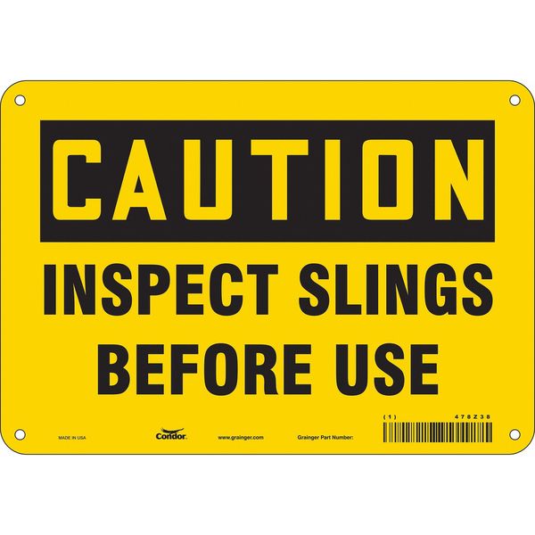 Safety Sign, 7 in Height, 10 in Width, Polyethylene, Vertical Rectangle, English, 478Z38