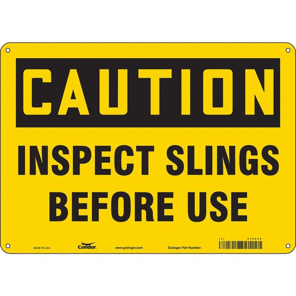 Safety Sign, 10 in Height, 14 in Width, Polyethylene, Horizontal Rectangle, English, 478Z39