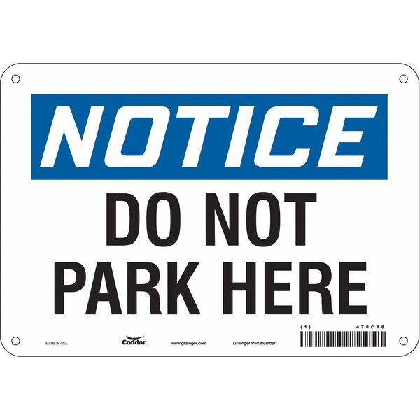 Safety Sign, 7 inx10 in, Polyethylene, 478C48