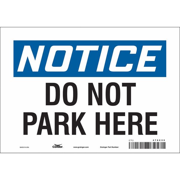 Safety Sign, 7 inx10 in, Vinyl, 478C50