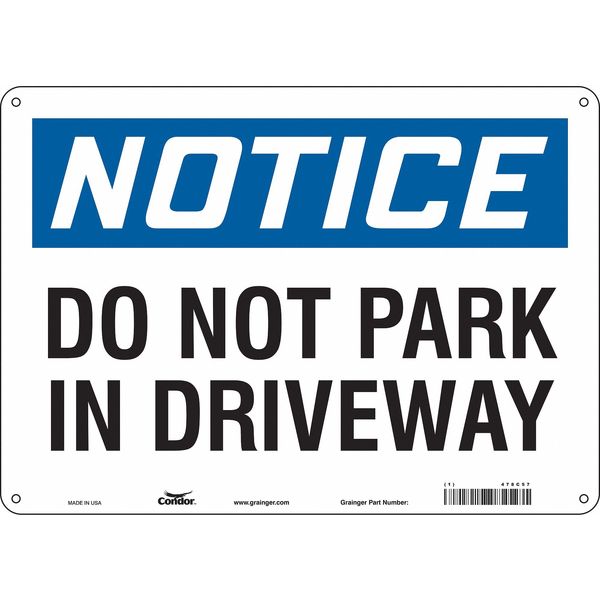Safety Sign, 10 inx14 in, Polyethylene, 478C57
