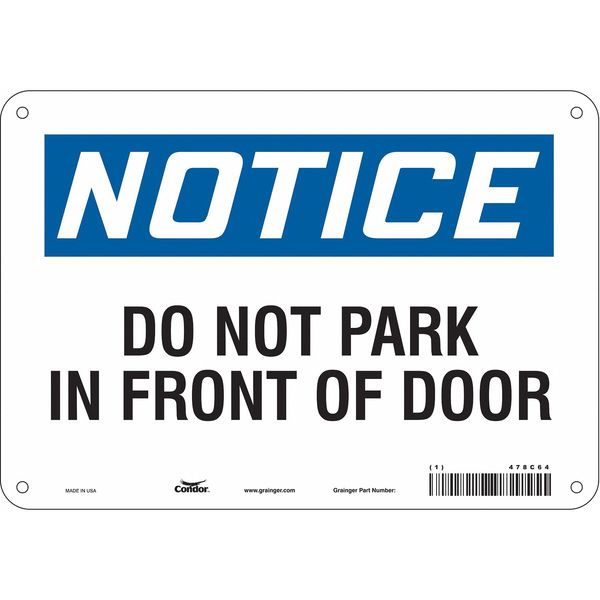 Safety Sign, 7 inx10 in, Polyethylene, 478C64