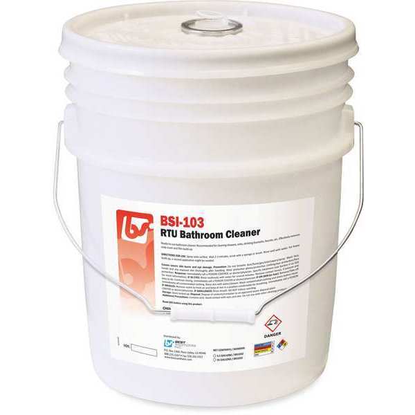 Bathroom Cleaner, Pail, 5 gal., White, Fresh