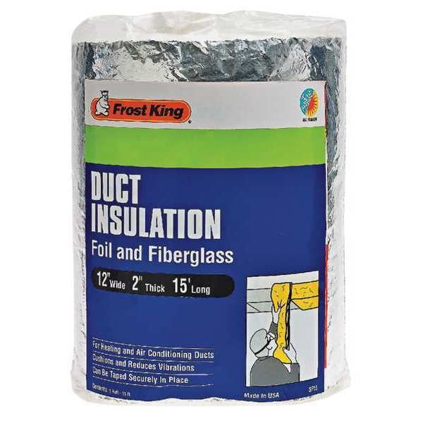 Duct Insulation, Fiberglass, 15 ft. L