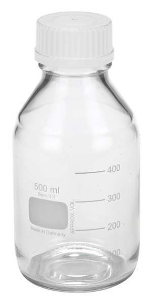 Safety Coated Media Bottle, 500mL, PK12