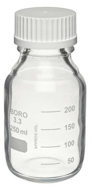 Safety Coated Media Bottle, 250mL, PK12
