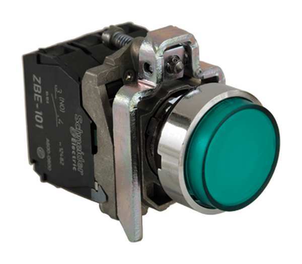 Illuminated Push Button, 22 mm, 1NO/1NC, Green