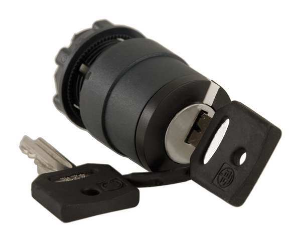 Non-Illum Selector Swtch, 22mm, 3 Pos, Keyd