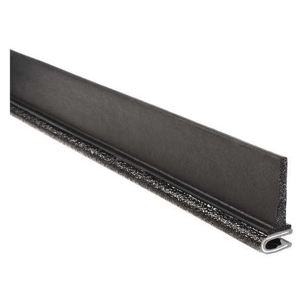 Flap Seal, EPDM, 25 ft Length, 1.5625 in Overall Width, Style: Trim with a Top Flap