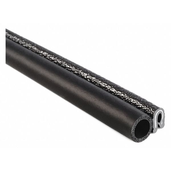 Trim Seal, EPDM, 25 ft Length, 0.672 in Overall Width, Style: Trim with a Top Bulb