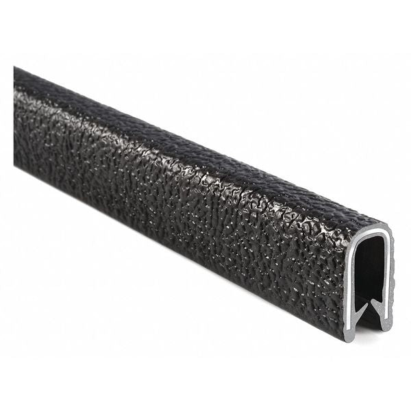 Edge Trim, PVC, Aluminum, 100 ft Length, 0.755 in Overall Width