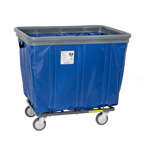 Vinyl Basket Truck with Air Cushion Bumper and Steel Base, 6 Bushel, Blue