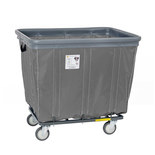 Vinyl Basket Truck with Air Cushion Bumper and Steel Base, 6 Bushel, Gray