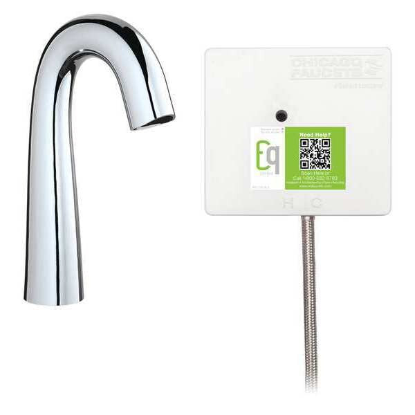 Electronic Sensor Single Hole Mount, 1 Hole Mid Arc Bathroom Faucet, Chrome plated