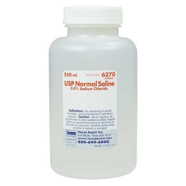 Saline, Bottle Package Type, 8 oz.