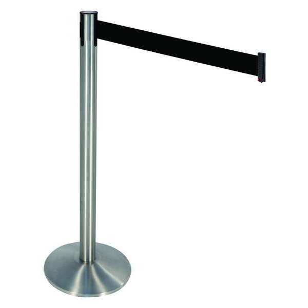 Barrier Post, Satin SS, Gray, Sloped, 40in H