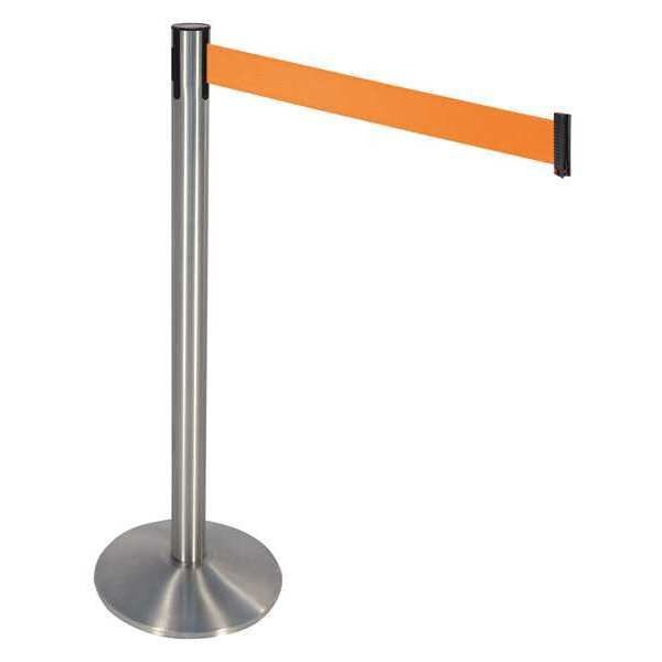 Barrier Post, Gray, Orange Belt, Sloped