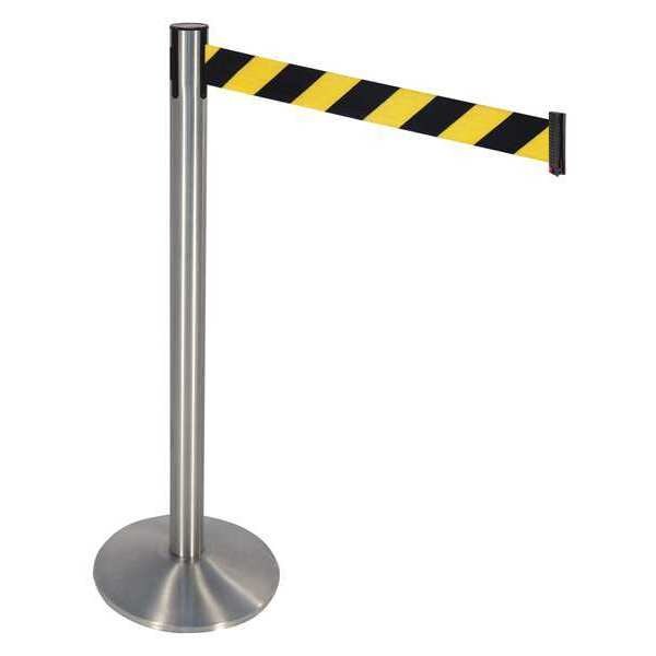 Barrier Post, 10ft. Belt L, Cast Iron Base