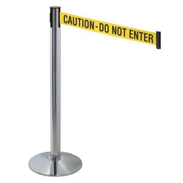 Barrier Post, Gray, Ylw/Black Text, Sloped