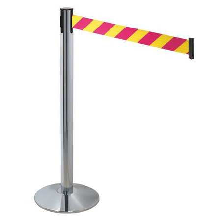 Barrier Post, Gray, Magenta/Yellow Belt