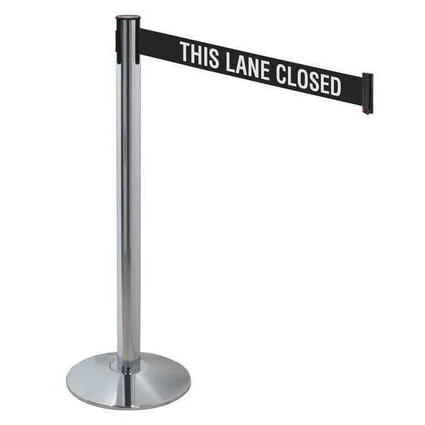 Barrier Post, Gray, Blk/White Belt, 40in. H
