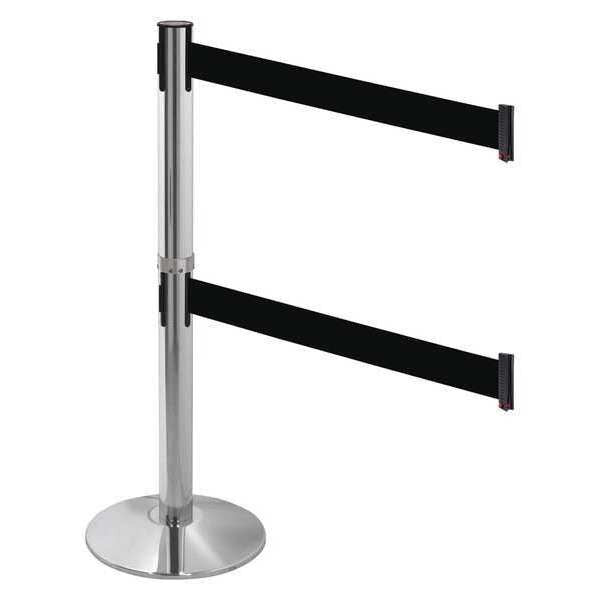 Barrier Post, Aluminum Post, Black Belt