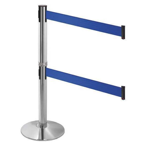 Barrier Post, 3 in. Belt W, Blue Belt