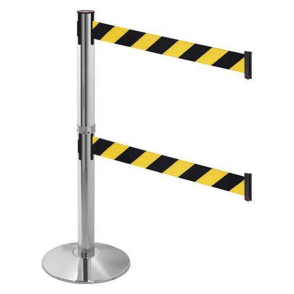 Barrier Post, 3 in. Belt W, Aluminum Post
