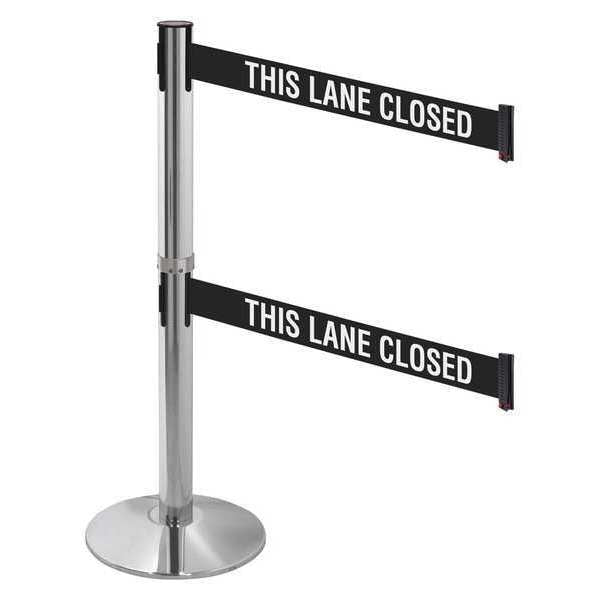 Barrier Post, 3 in. Belt W, Blk/White Belt
